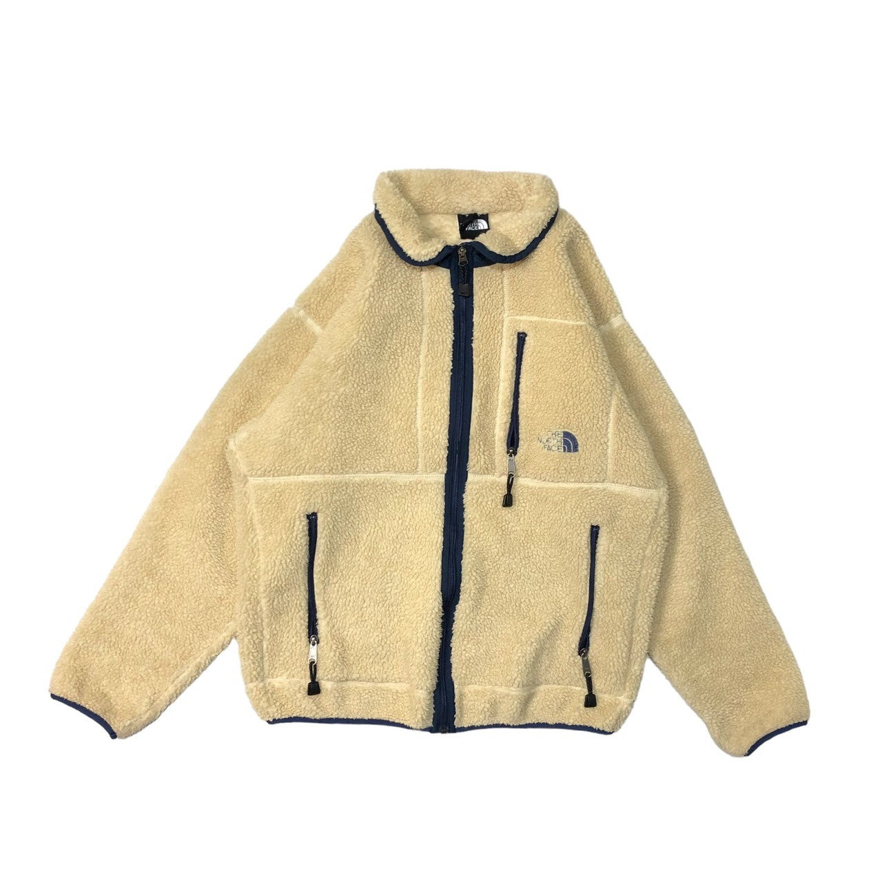 THE NORTH FACE(ザノースフェイス) フリース ボア ジャケット アウトドア キャンプ NA-1202 L ベージュ×ネイビー