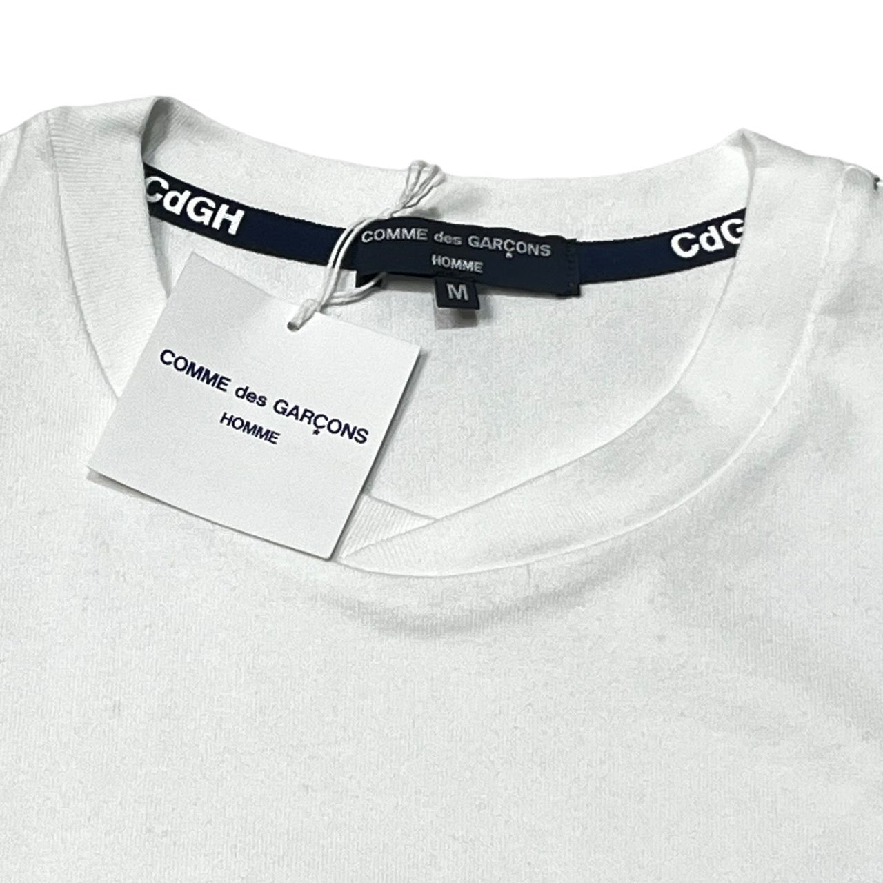 COMME des GARCONS HOMME(コムデギャルソンオム) ”HOMME” ロゴ 製品プリント 綿天竺 Tシャツ HL-T008-051 SIZE M ホワイト