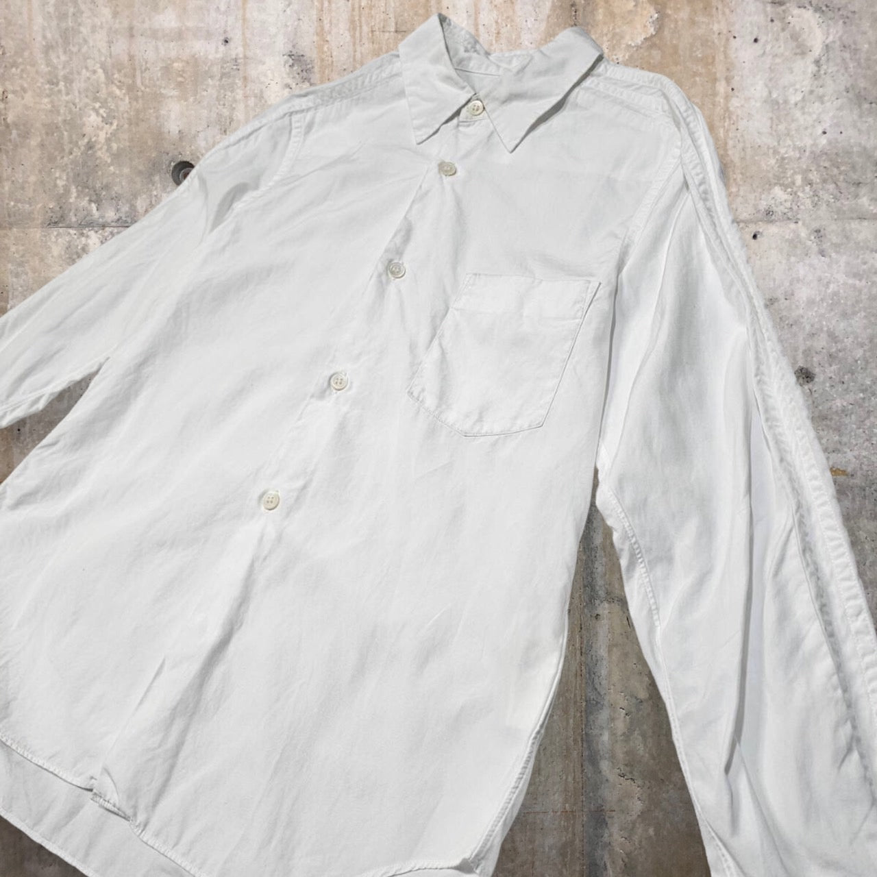 COMME des GARCONS(コムデギャルソン) 02's aoyama limited edition cotton long sleeve shirt/青山限定コットン長袖シャツ/00s KZ-B001 SIZE XS~S程度 ホワイト AD2002(品質表示タグ印字消え)