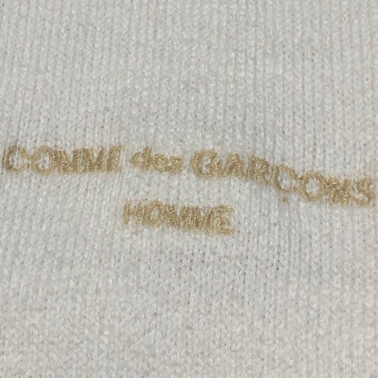 COMME des GARCONS HOMME(コムデギャルソンオム) 80's One-point logo embroidered cotton cardigan/ワンポイントロゴ刺繍コットンカーディガン/80年代/ヴィンテージ/川久保玲/本人期 HT-110030 SIZE FREE(M~L程度) ホワイト AD1989