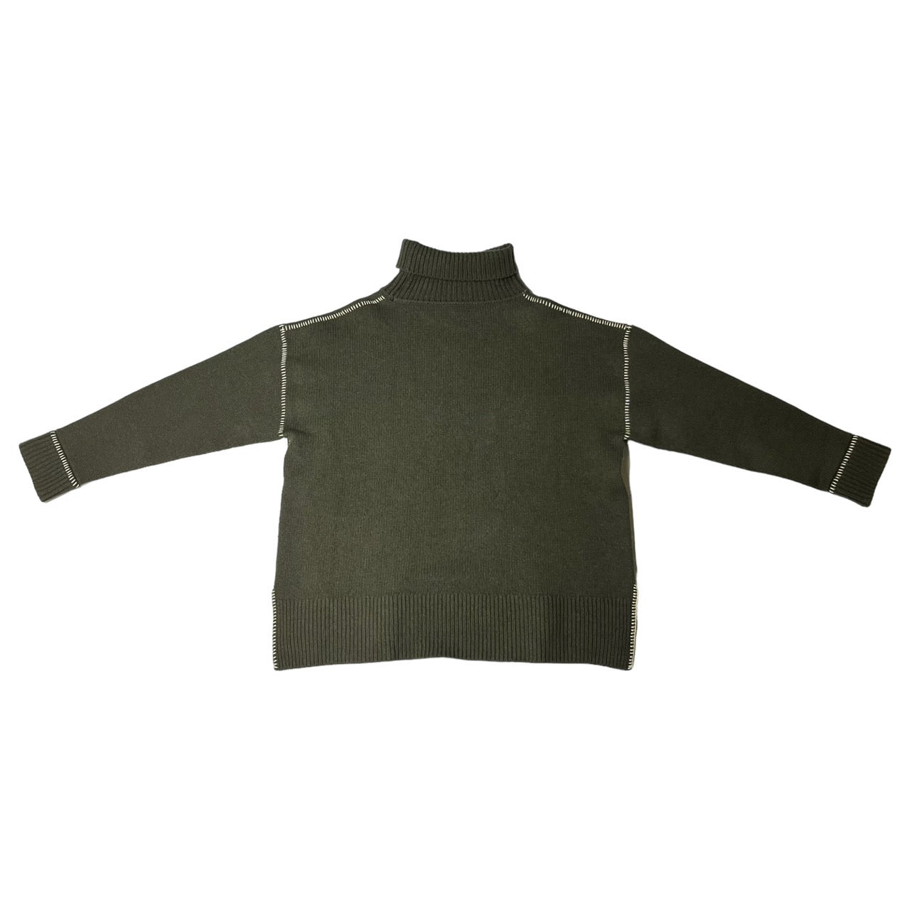 WRAPINKNOT(ラッピンノット) High neck stitch design knit ハイネック ステッチ デザインニット WK20W-P023 SIZE 0(FREE) カーキ×ホワイト