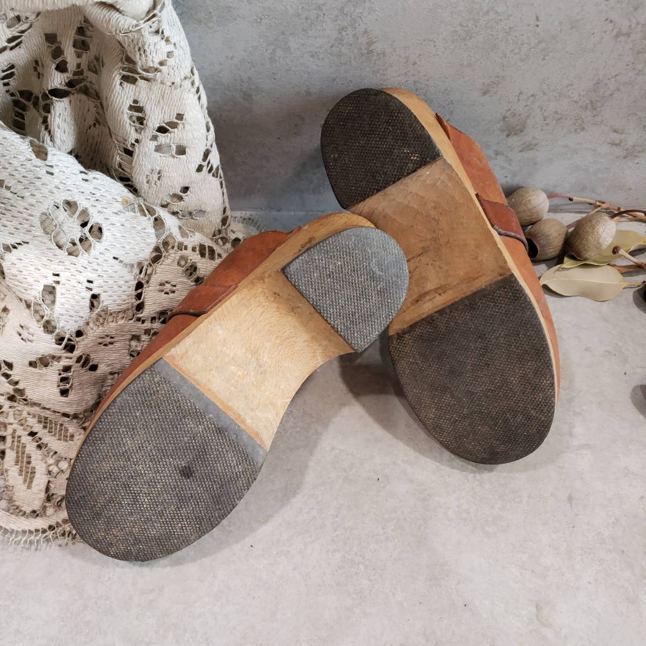 Euro Vintage(ヨーロッパヴィンテージ) POKAPOKA_レザーサボサンダル 表記なし(20~21cm程度) ブラウン