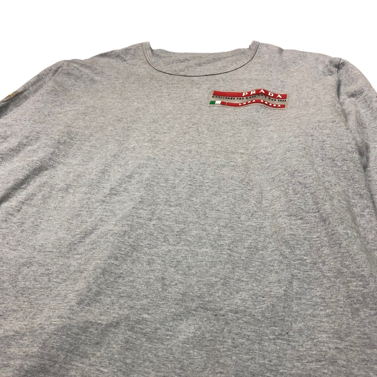 PRADA LUNA ROSSA(プラダルナロッサ) 00's rogo L/S T-shirt/ロゴ長袖カットソー/Tシャツ XXL グレー CHALLENGE AMERICA'S CUP 2003/sports/スポーツ