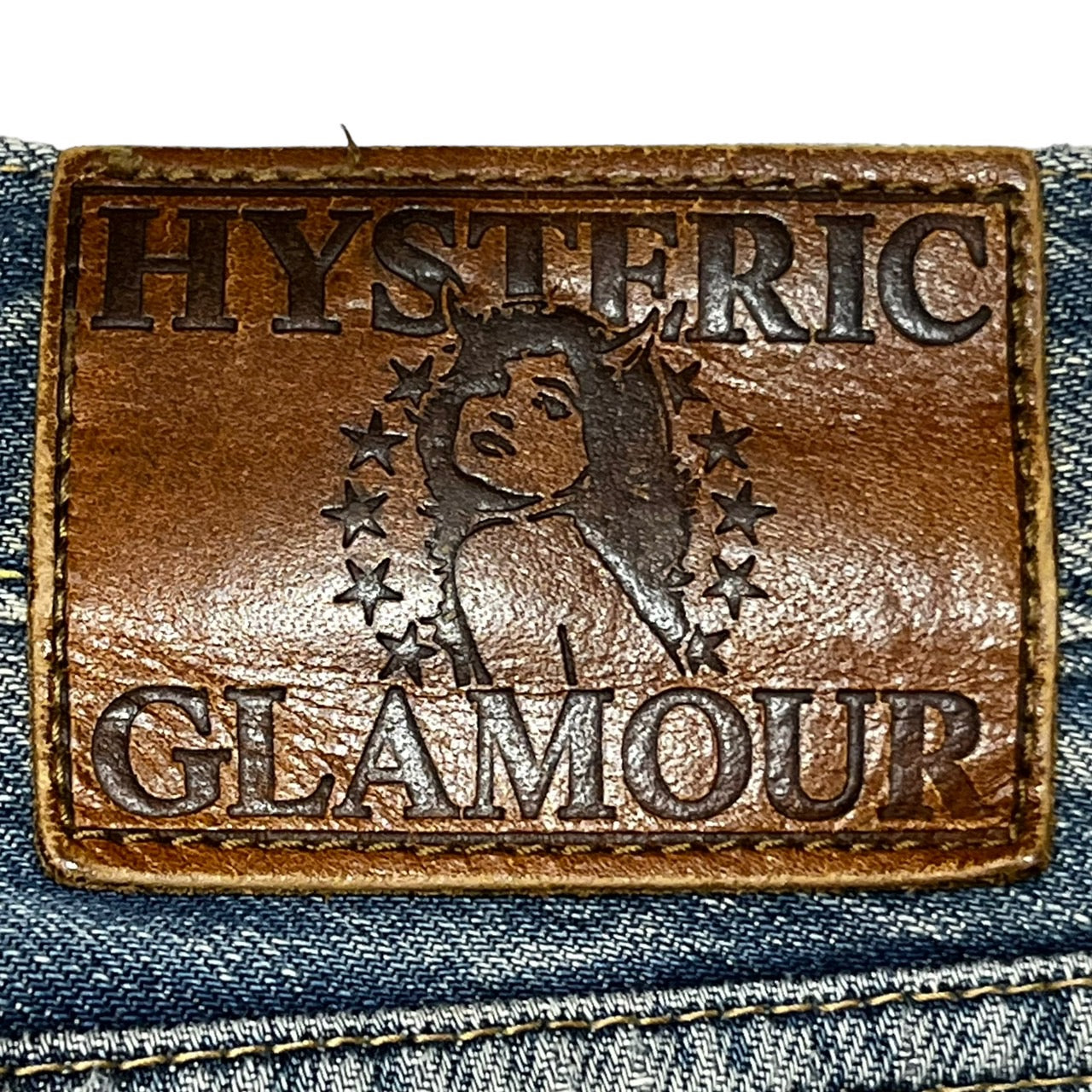 HYSTERIC GLAMOUR(ヒステリックグラマー) 00's スタッズUESD加工デニムパンツ/小窓/リペア加工 0292AP14 W28 インディゴ