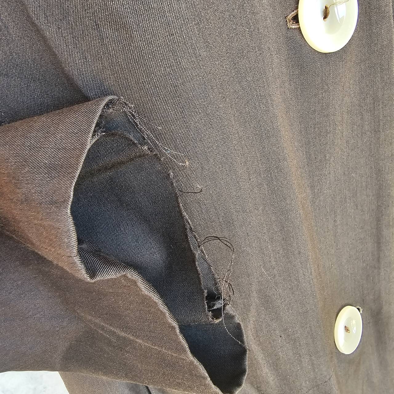 Euro Vintage(ヨーロッパヴィンテージ) Round_big big bid roundbutton stainless steel collar coat / ビッグボタンステンカラーコート 表記なし(Mサイズ程度) ブラウン