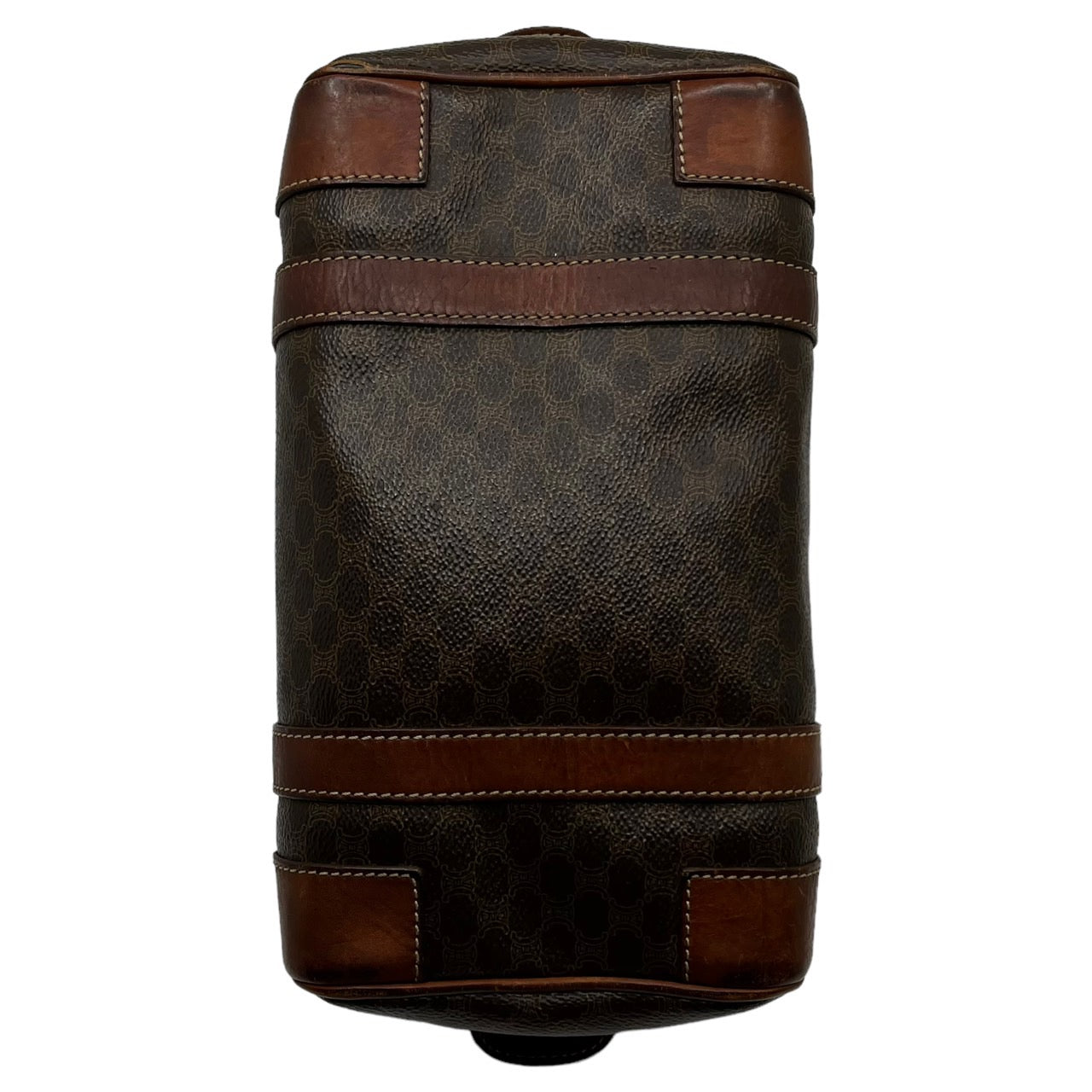 CELINE(セリーヌ) マカダム柄ヴィンテージミニボストンバッグ/ハンドバッグ ブラウン OLD CELINE