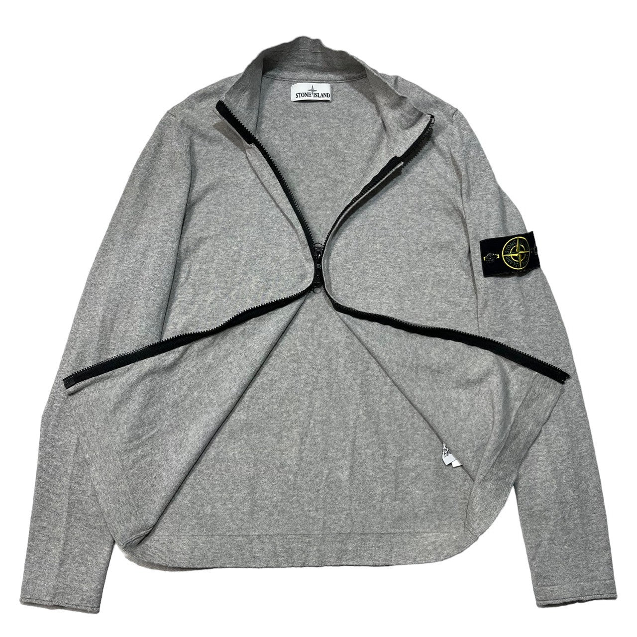 STONE ISLAND(ストーンアイランド) 18SS driver's knit ドライバーズニット ジップアップ ニット カーディガン 17-50612 SIZE M ライトグレー