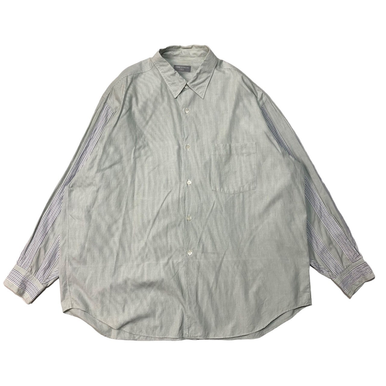 COMME des GARCONS HOMME(コムデギャルソンオム) 80's striped sleeve cotton overshirt ストライプ スリーブ コットン オーバー シャツ 川久保玲 本人期 80年代 HB-100370 SIZE表記なし(FREE) グリーン×ブルー AD1986
