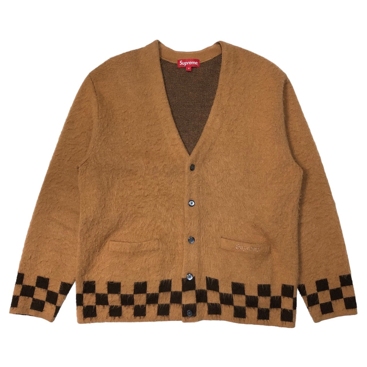 SUPREME(シュプリーム) 21SS Brushed Checkerboard Cardigan Camel  