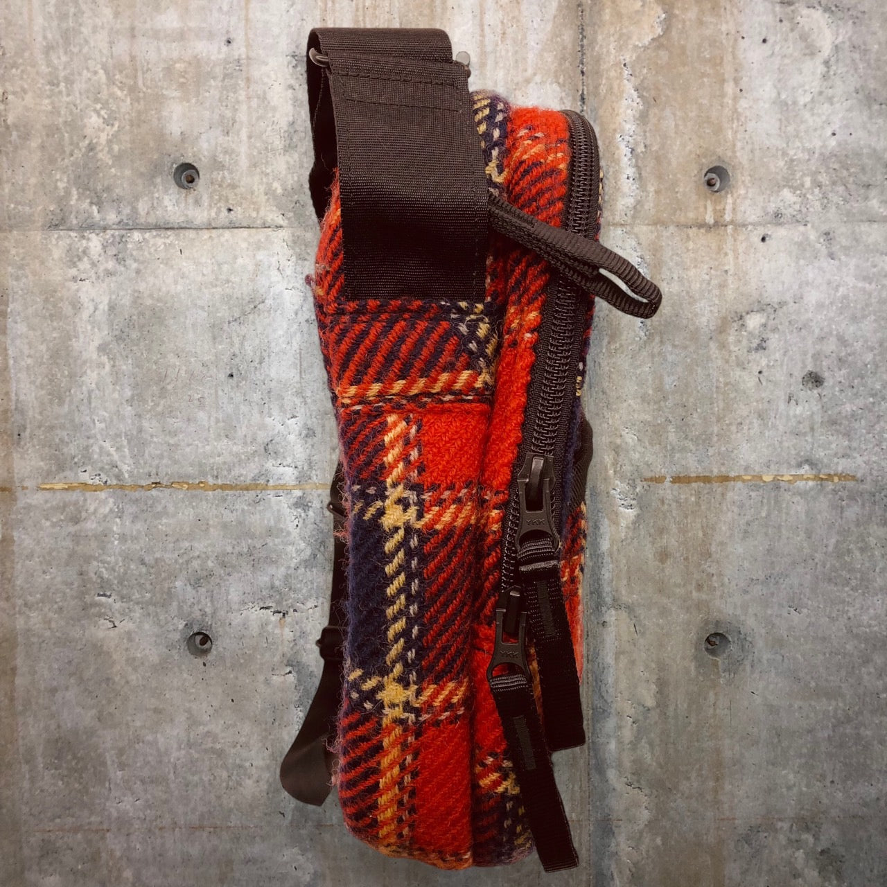 COMME des GARCONS JUNYA WATANABE MAN×PORTER(コムデギャルソンジュンヤワタナベマン×ポーター) 02AW tartan check wool shoulder bag/タータンチェックウールショルダーバッグ/00s/コラボ レッド×ネイビー
