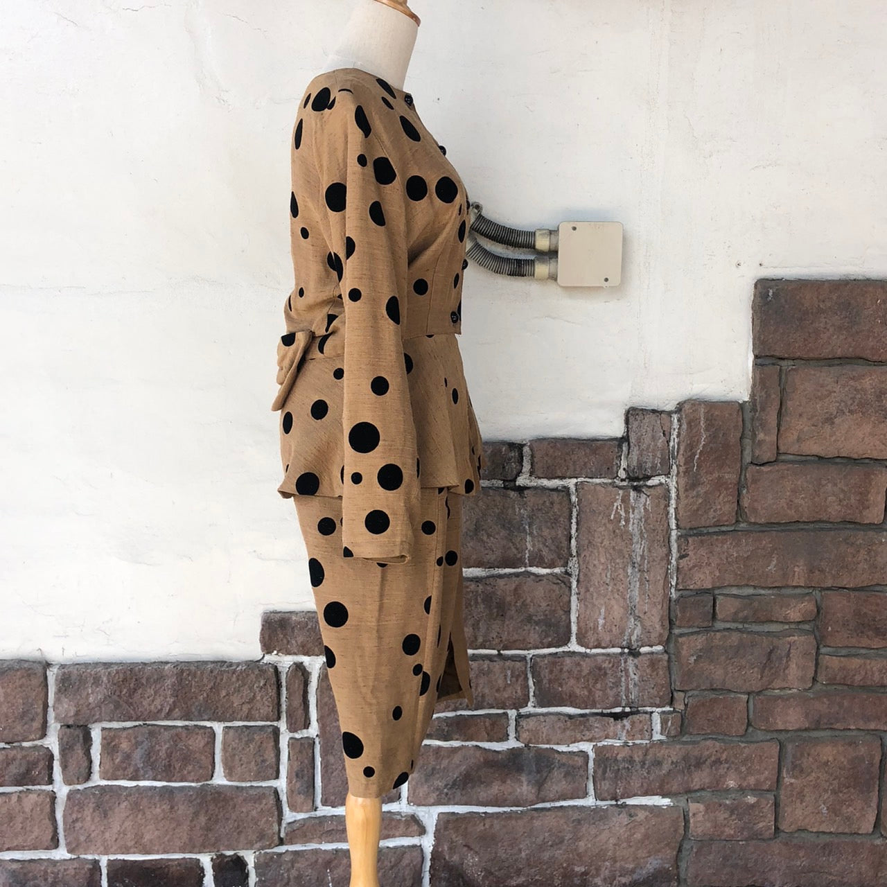 Euro Vintage(ヨーロッパヴィンテージ) Mame_ドットなセットアップジャケット 1(Sサイズ程度) ブラウン