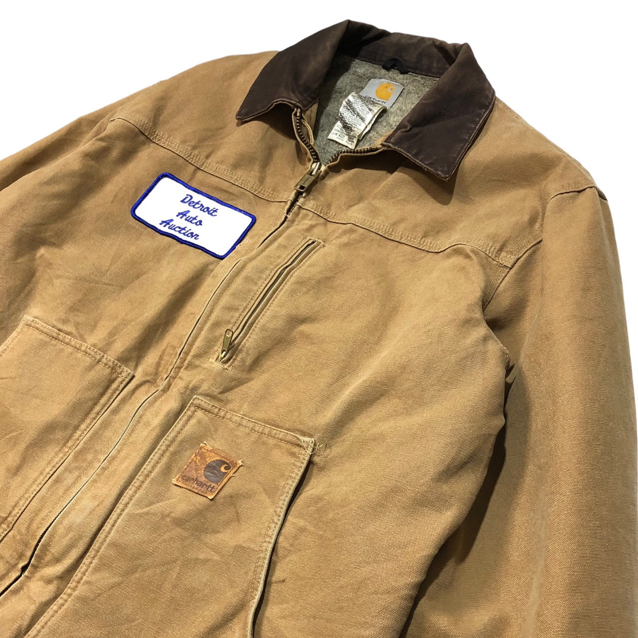 carhartt(カーハート) 90's ワッペンダック地ジャケット/裏ボアワークジャケット/企業物 XL程度 ベージュ 90年代/ヴィンテージ/NOR-CAl