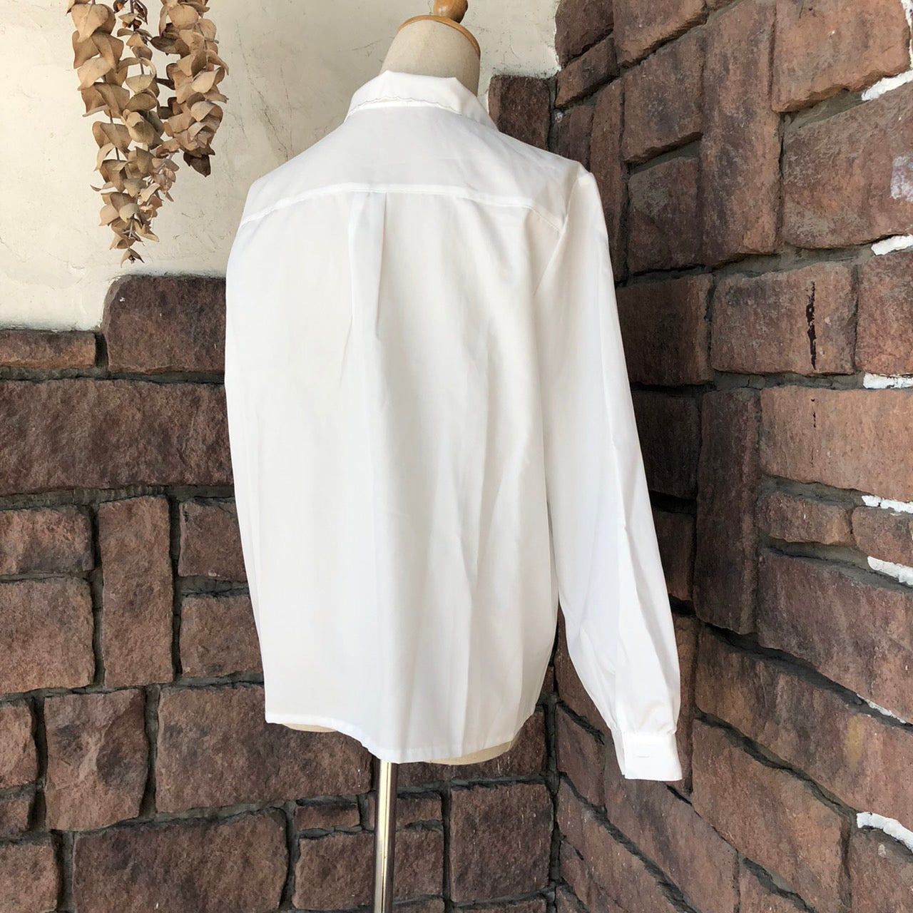 VINTAGE(ヴィンテージ) フリルカラーブラウス Lサイズ程度 ホワイト