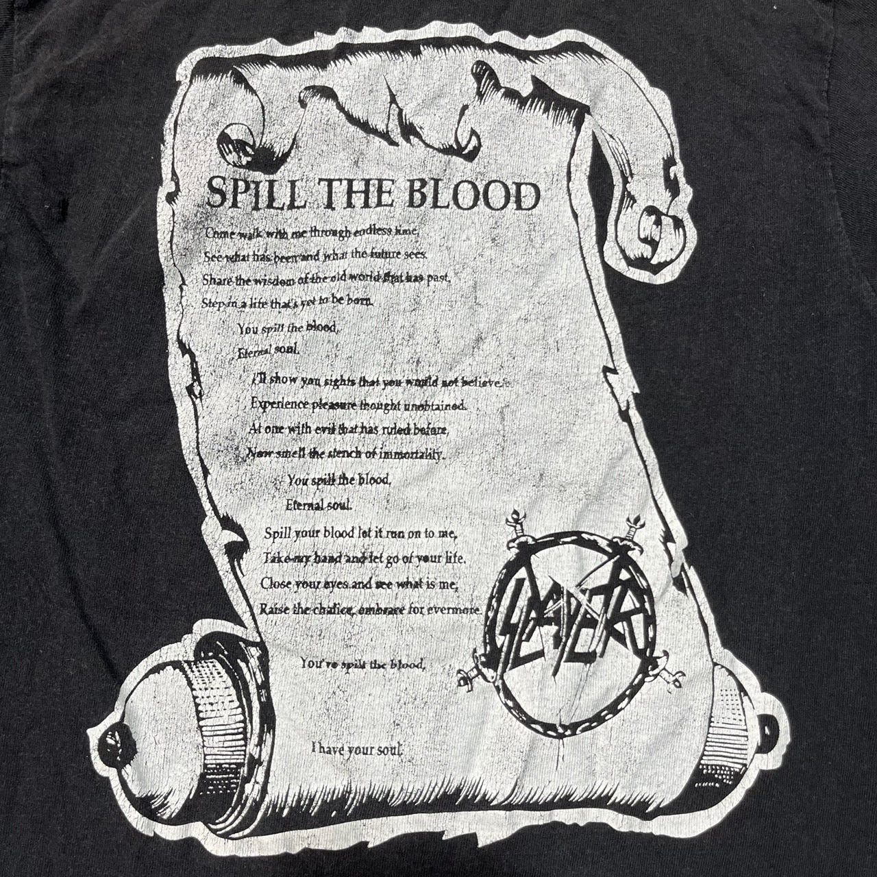 VINTAGE(ヴィンテージ) 90'sSpill the Blood Concert T-Shirt/バンドTシャツ SIZE S ブラック×ブルー×レッド Spill the Blood/スピル・ザ・ブラッド 推定90年代