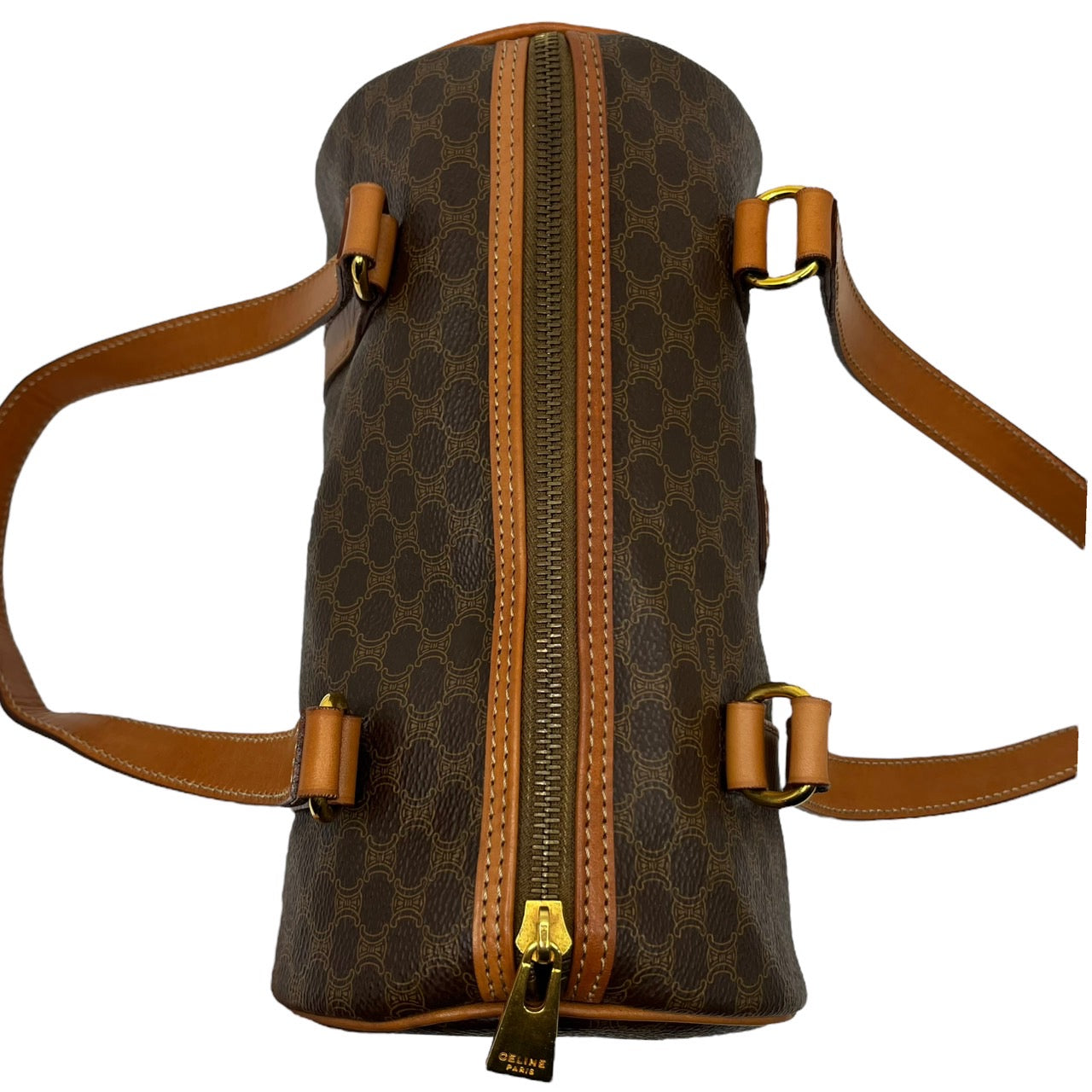 CELINE(セリーヌ) Drum-shaped mini Boston bag/ドラム型ミニボストンバッグ/肩掛け/ワンショルダー/ハンドバッグ M95 ブラウン OLD CELINE