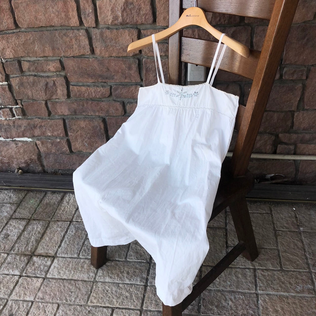 Euro Vintage(ヨーロッパヴィンテージ) Hirari_フレンチカットワークレース刺繍キャミソール 表記なし(Lサイズ程度) ホワイト