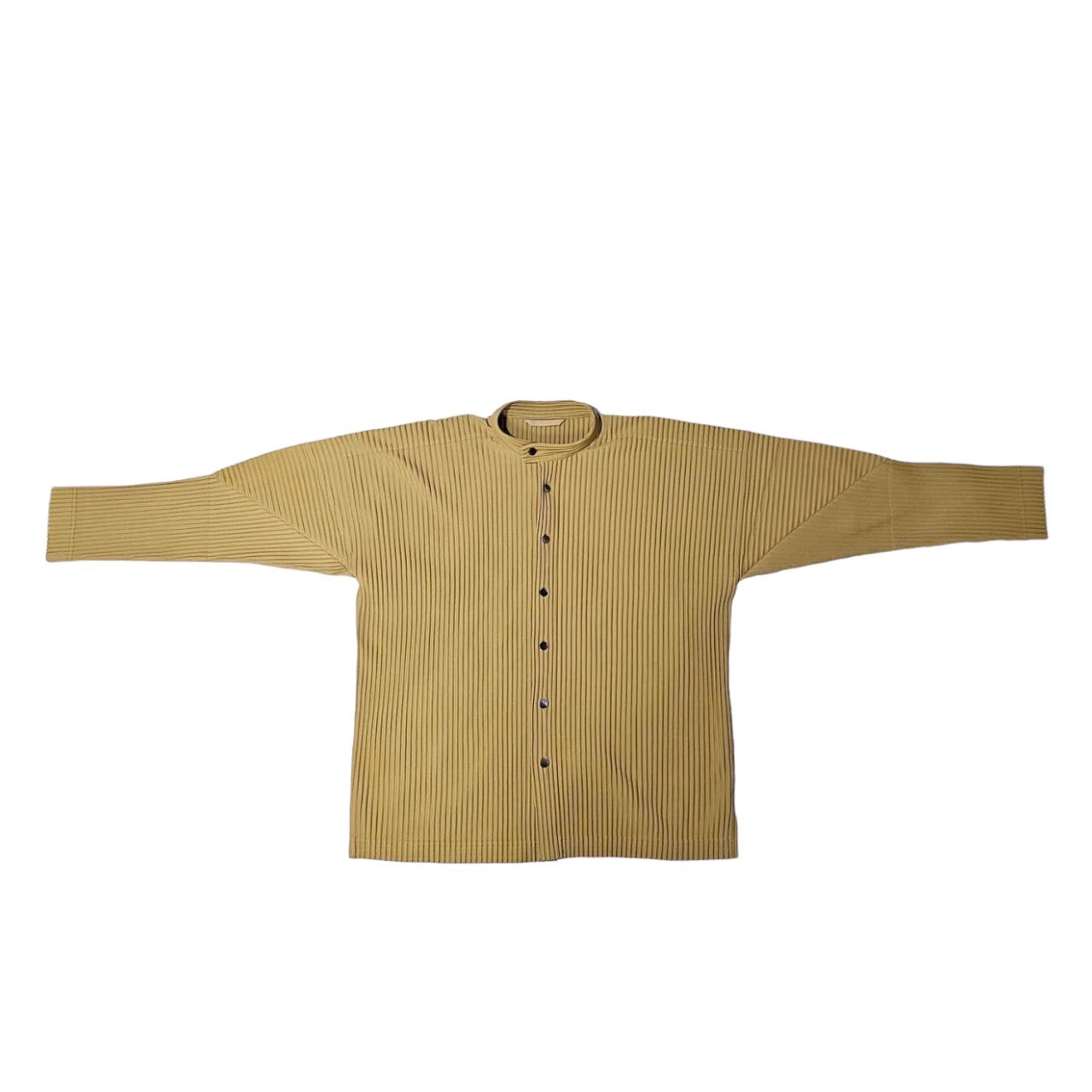 HOMME PLISSE ISSEY MIYAKE(オムプリッセイッセイミヤケ) mao color pleated shirt jacket/マオカラープリーツシャツジャケット HP73JJ112 SIZE 3(L) ライトブラウン
