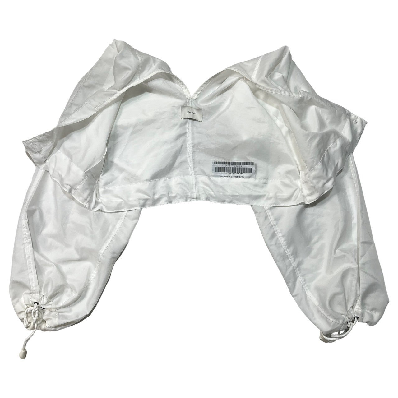 papier(パピエ) reconstructed volume blouse 再構築 ボリューム ブラウス ショート丈 SIZE FREE ホワイト