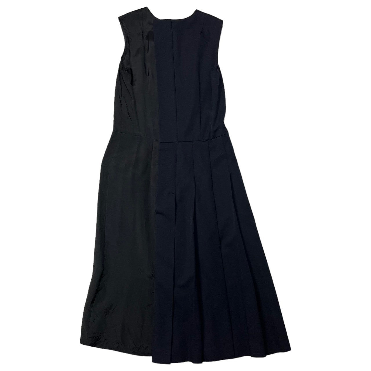 COMME des GARCONS(コムデギャルソン) 11AW wool gabardine docking dress キュプラ 切替 ウール ギャバジン ドッキング ノースリーブ ワンピース ドレス 再構築 GH-O023 S ネイビー×ブラック AD2011