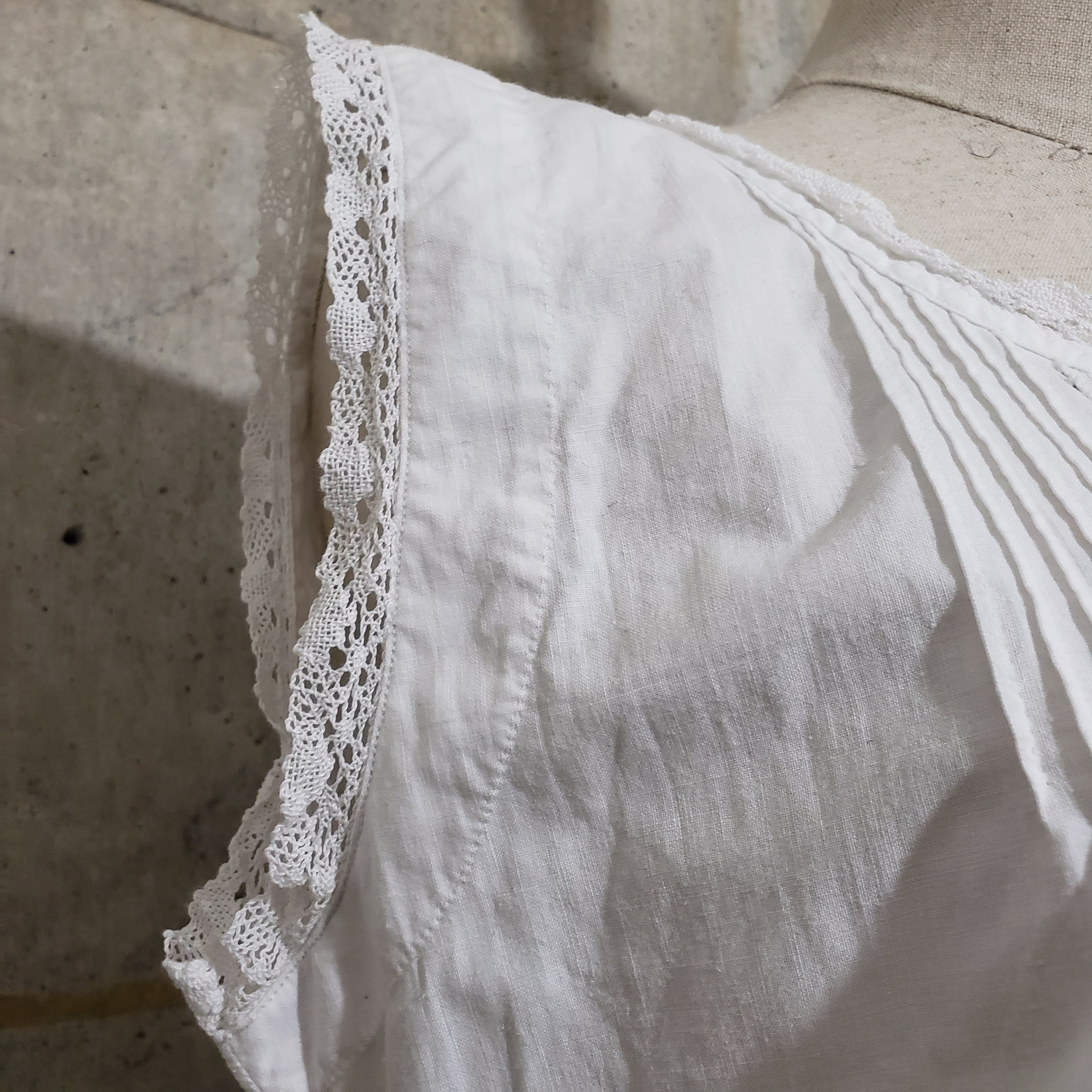 Euro Vintage(ヨーロッパヴィンテージ) Bouquet_フレンチノースリーブワンピース 表記なし(Lサイズ程度) ホワイト