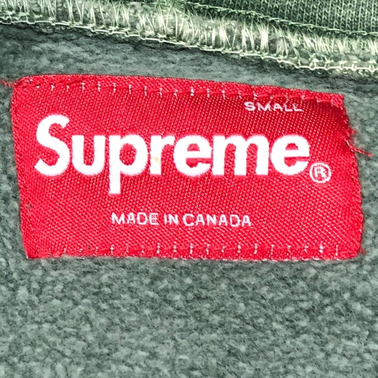 SUPREME(シュプリーム) 14AW OVERDYED HOODIE オーバーダイ加工 スクリプトロゴ刺繍 スウェット パーカー フーディ SIZE S グリーン