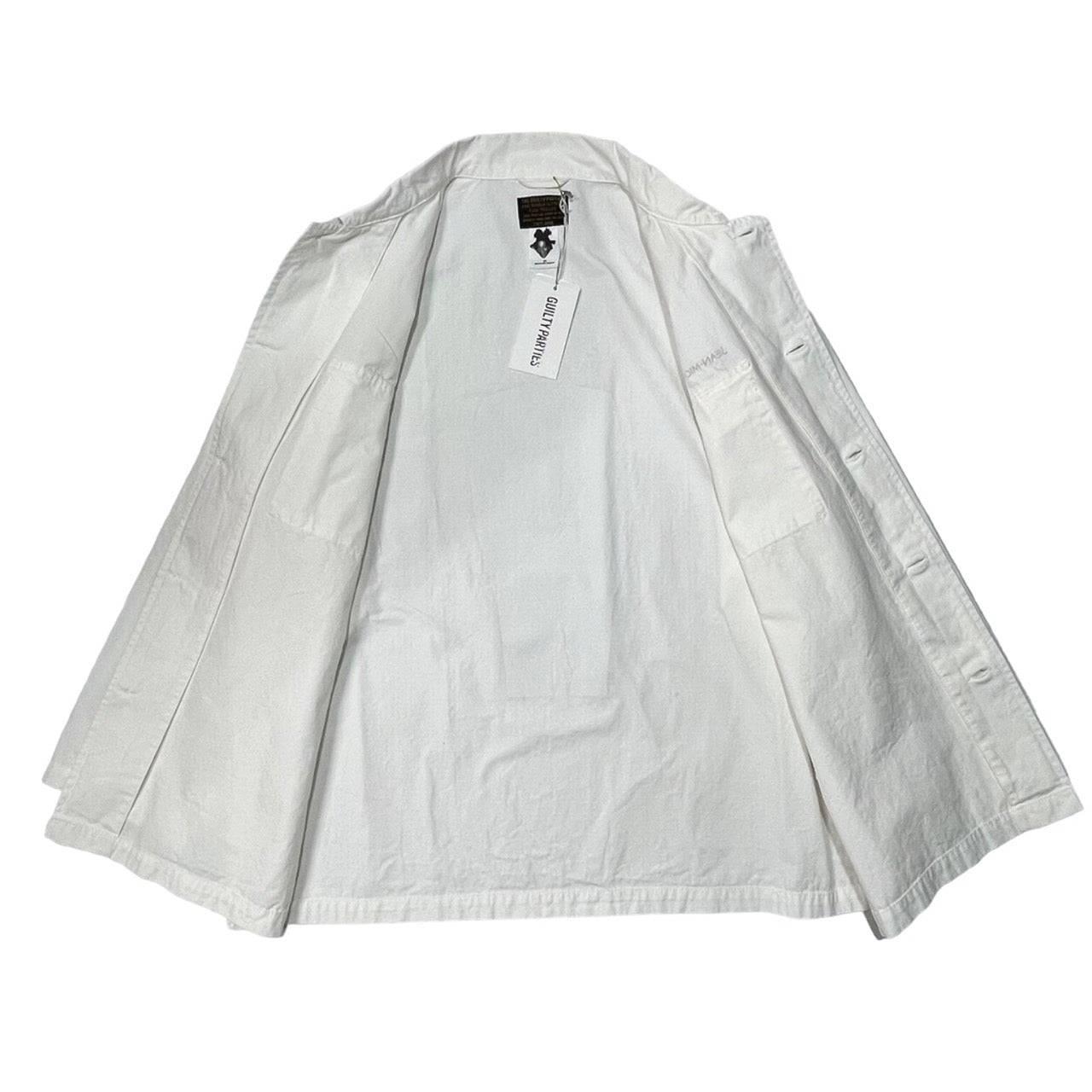 WACKO MARIA×Jean-Michel Basquiat (ワコマリア × ジャン・ミシェル・バスキア) ARMY SHIRT (TYPE-2) アーミーシャツ バックプリント ミリタリー ジャケット BASQUIAT-WM-ML02 M ホワイト