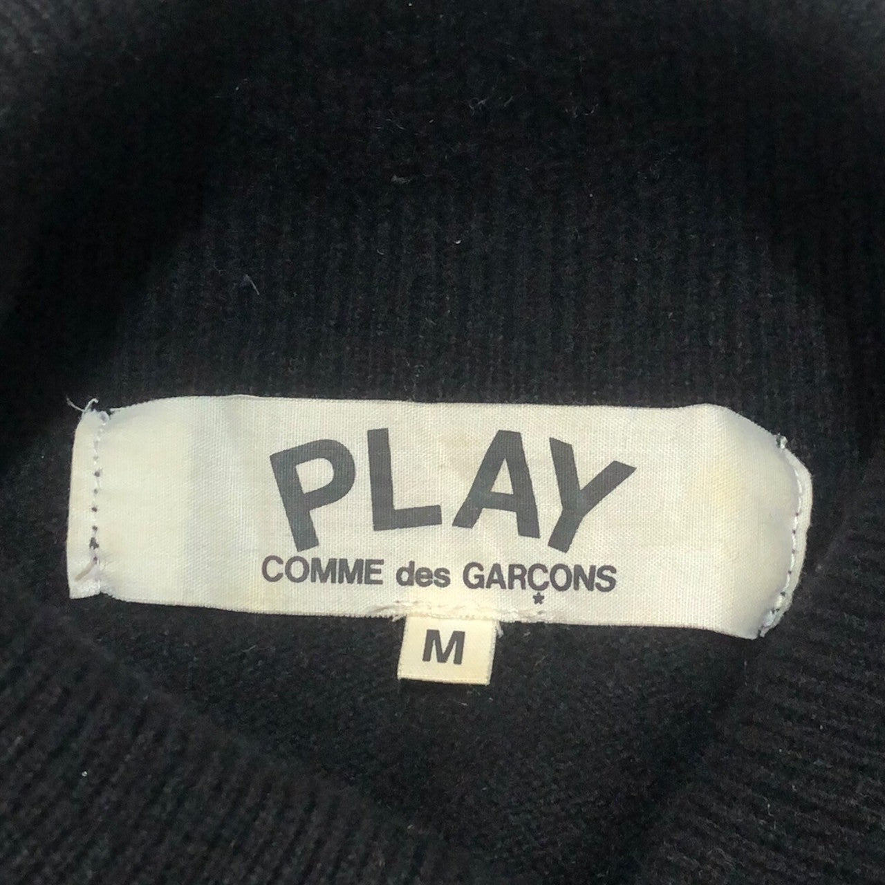 PLAY COMME des GARCONS(プレイコムデギャルソン) 03AW heart logo turtleneck knit pullover ハートロゴ タートルネック ニット プルオーバー AZ-N004 SIZE M ブラック AD2003
