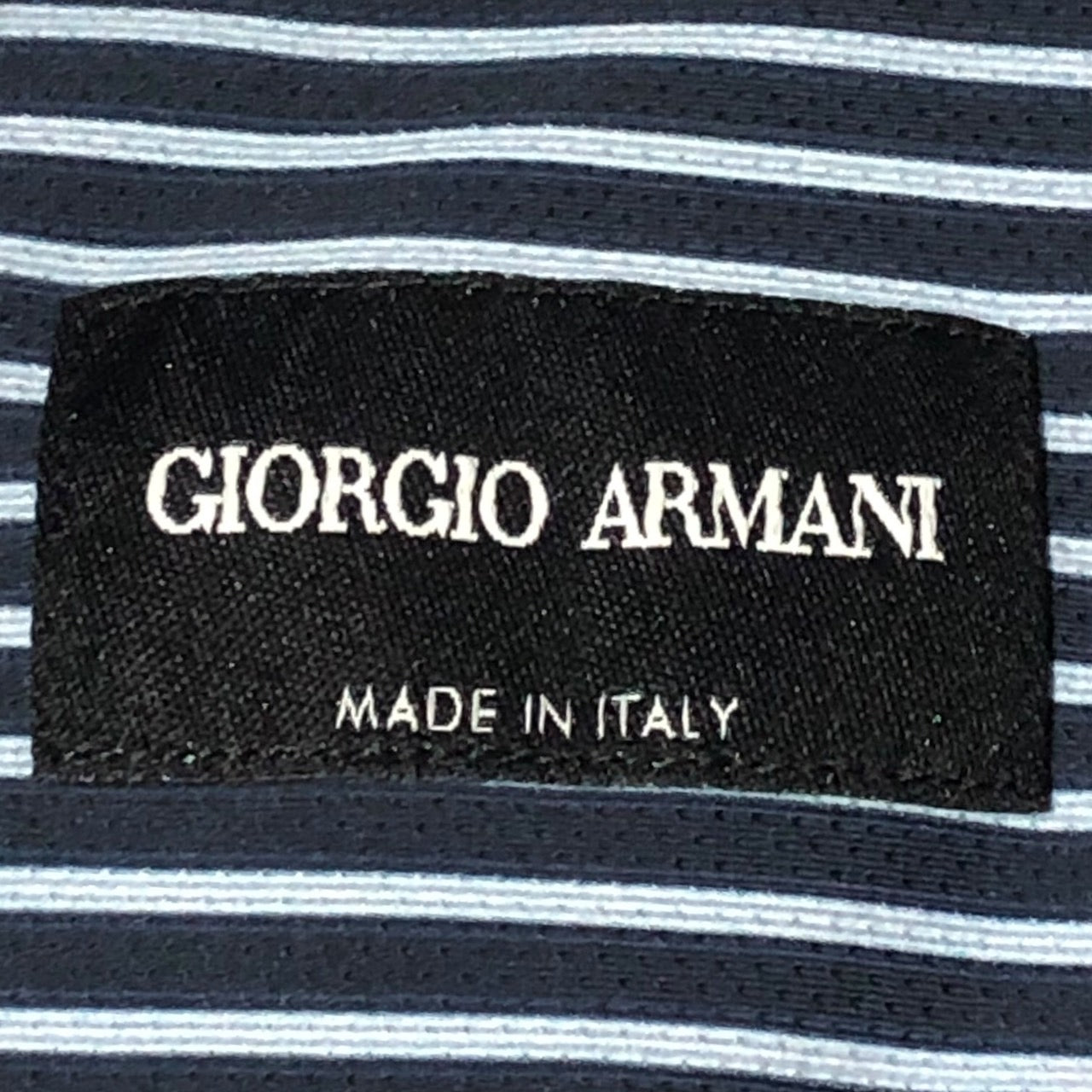 EMPORIO ARMANI(エンポリオアルマーニ) バンドカラー ストライプ シャツ 0WGCCZ44TZ686 SIZE 40(L程度) ネイビー×スカイブルー