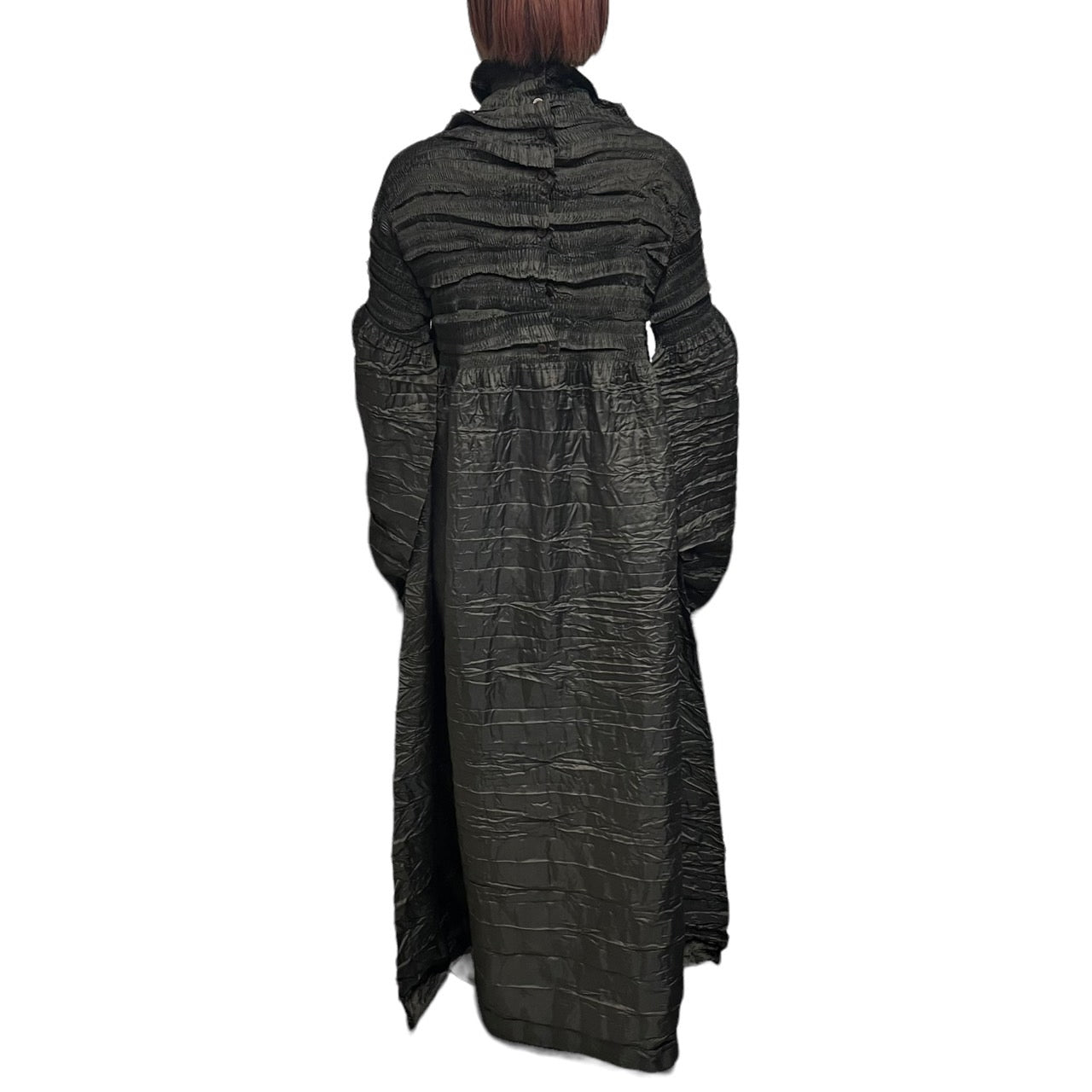 ISSEY MIYAKE(イッセイミヤケ) 98AW pleated long dress/プリーツロングワンピース/ドレス IM84-FH918 SIZE S カーキ 90's/ヴィンテージ/アーカイブ/シワ加工