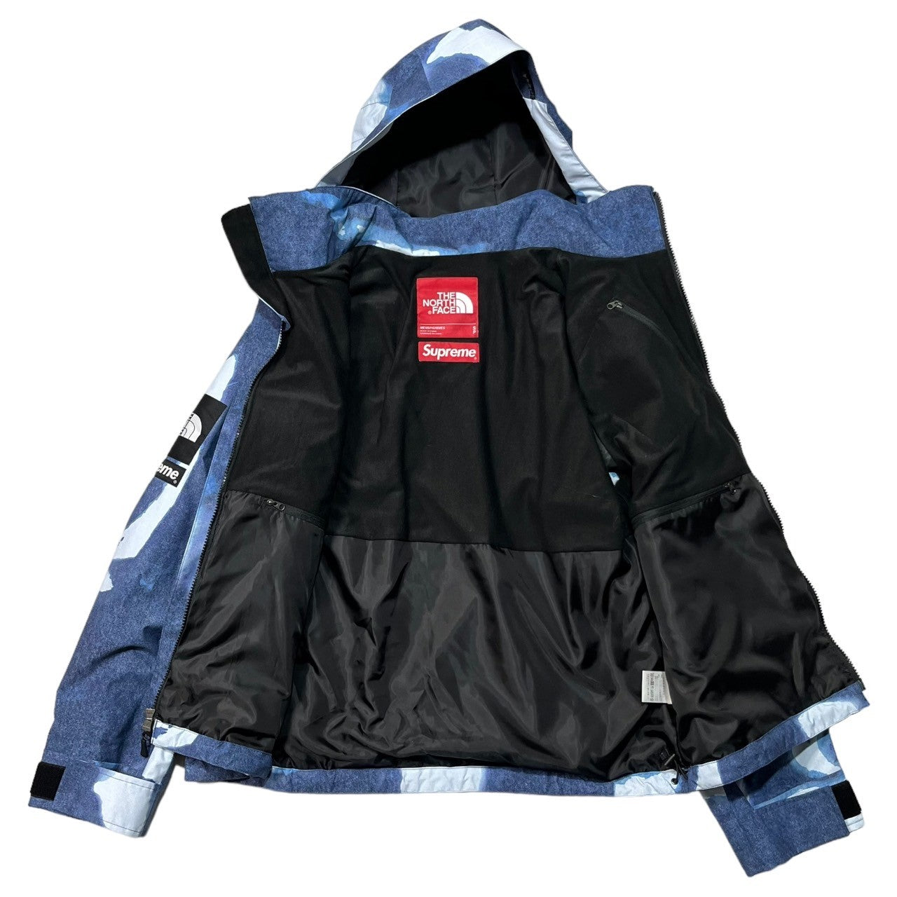 SUPREME×THE NORTH FACE(シュプリーム×ザノースフェイス) 21AW Bleached Denim Print Mountain Jacket ブリーチド デニム マウンテン ジャケット マウンテンパーカー NP52100I S スカイブルー