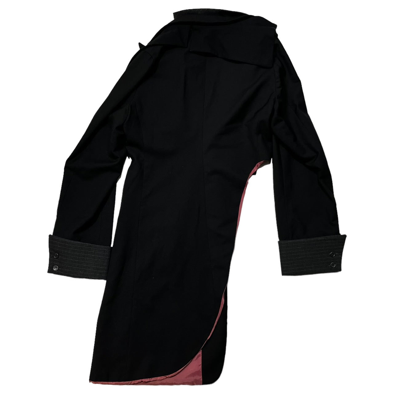 MASAKI MATSUSHIMA(マサキマツシマ) 90~00's asymmetric deformed wool jacket/アシンメトリー変形ウールジャケット MHSC-3003 SIZE 3(L) ブラック×グレー 虫食い箇所有