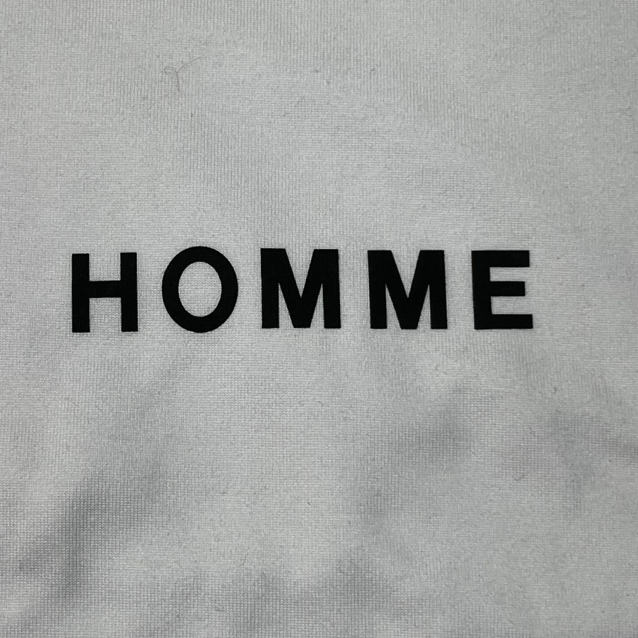 COMME des GARCONS HOMME(コムデギャルソンオム) ”HOMME” ロゴ 製品プリント 綿天竺 Tシャツ HL-T008-051 SIZE M ホワイト