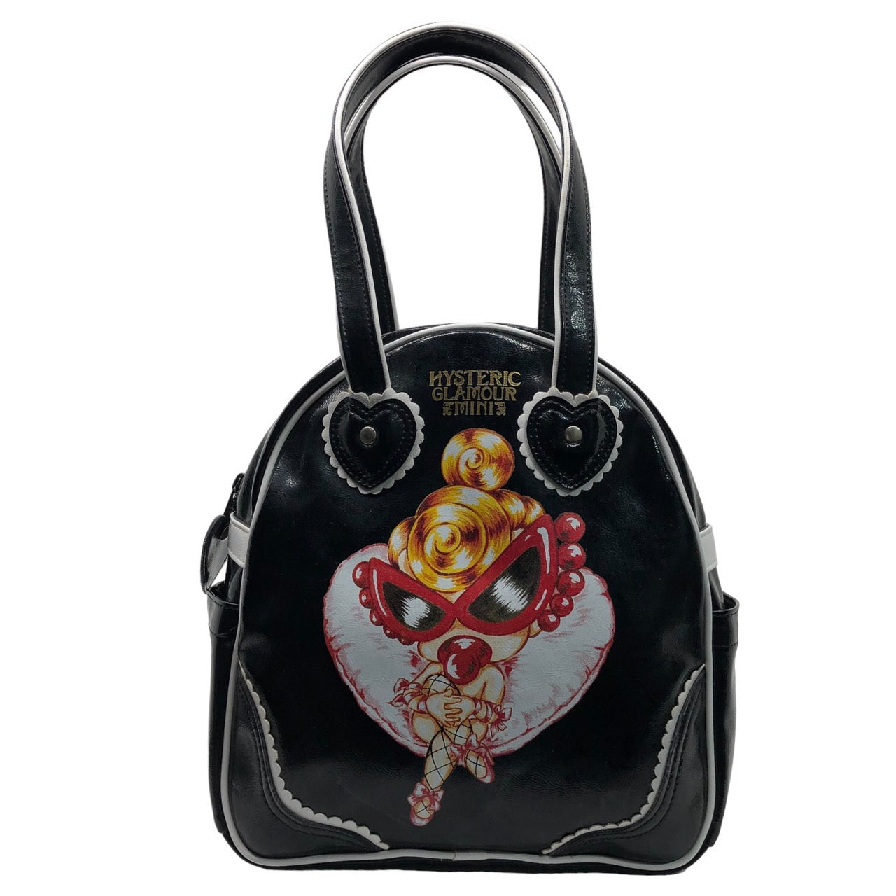 Hysteric Mini(ヒステリック ミニ) 00's "baby"エナメルハンドバッグ/Y2K/肩掛け/ロゴ ブラック ミニヒス HYSTERIC GLAMOUR(ヒステリックグラマー)