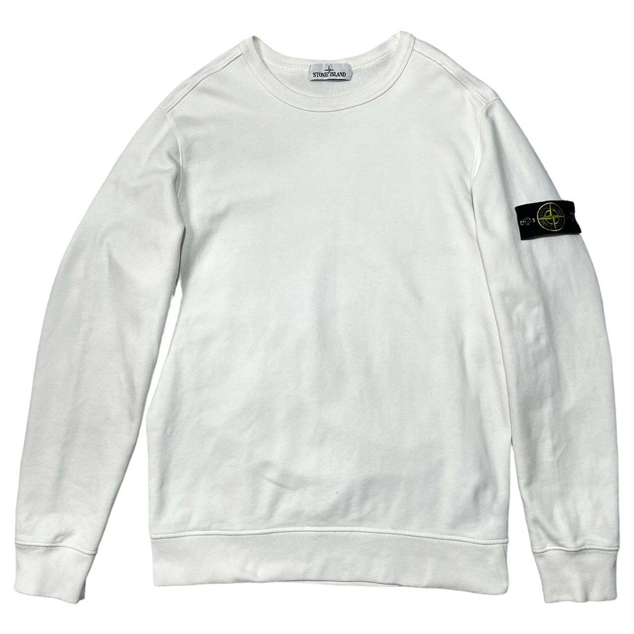 STONE ISLAND(ストーンアイランド) 18AW crew neck sweatshirt クルーネック スウェット シャツ プルオーバー 691562720 L ホワイト ワッペン