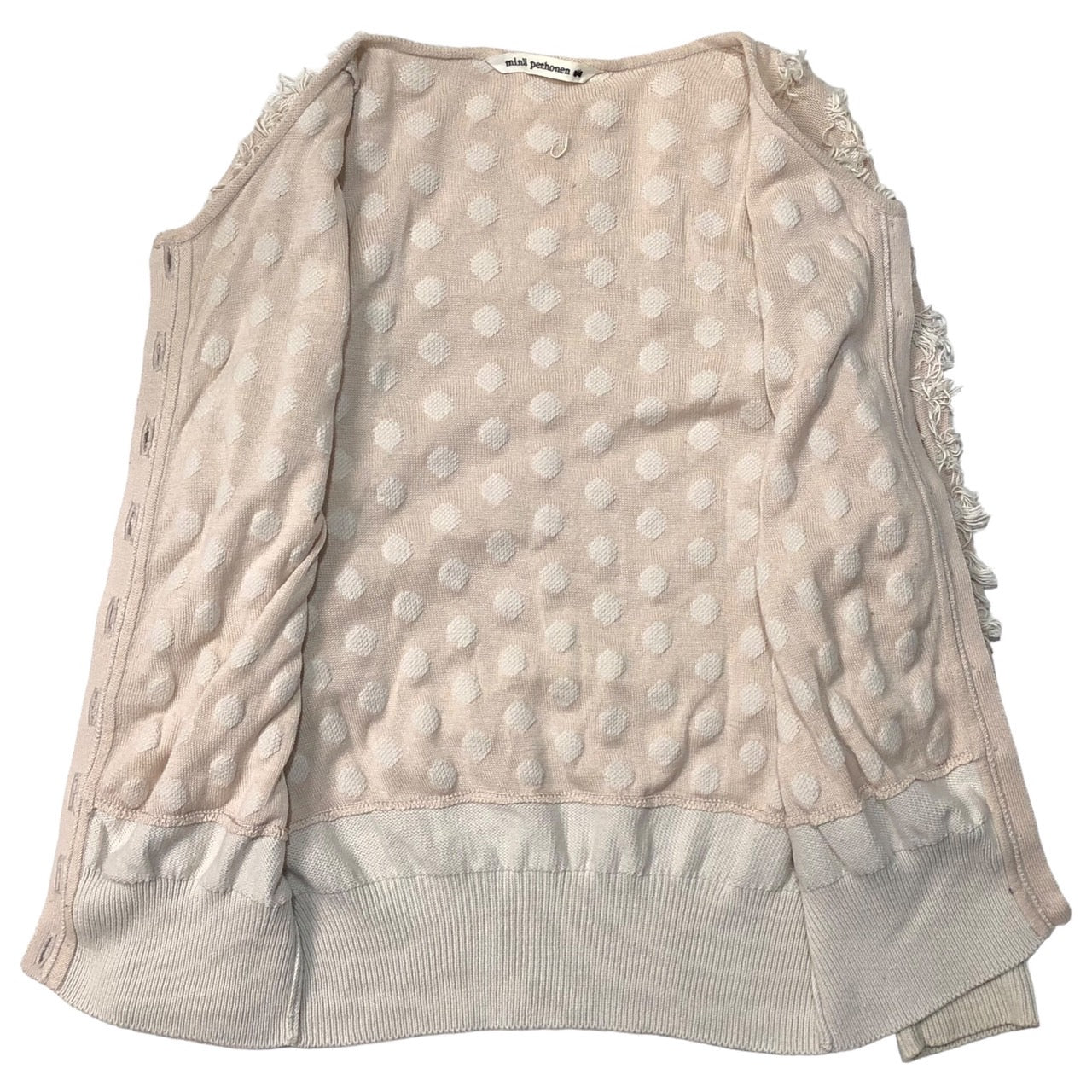 mina perhonen(ミナペルホネン) cider buttun cardigan サイダー ボタン カーディガン TS8788 SIZE 36(S) ピンク×ホワイト