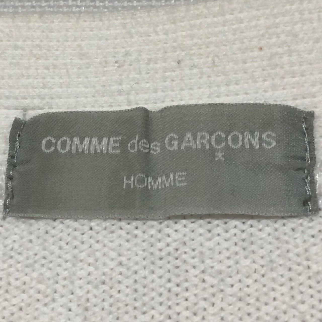 COMME des GARCONS HOMME(コムデギャルソンオム) 80's One-point logo embroidered cotton cardigan/ワンポイントロゴ刺繍コットンカーディガン/80年代/ヴィンテージ/川久保玲/本人期 HT-110030 SIZE FREE(M~L程度) ホワイト AD1989