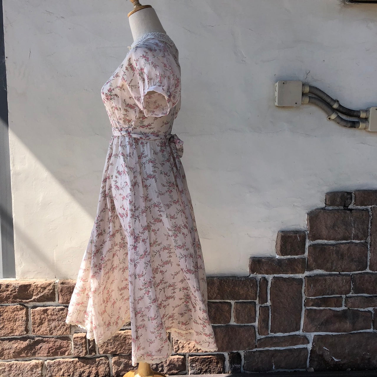 GANNE SAX(ガニーサックス) 70'sフラワープリントドレス 2554020 7(S~M程度) ピンク