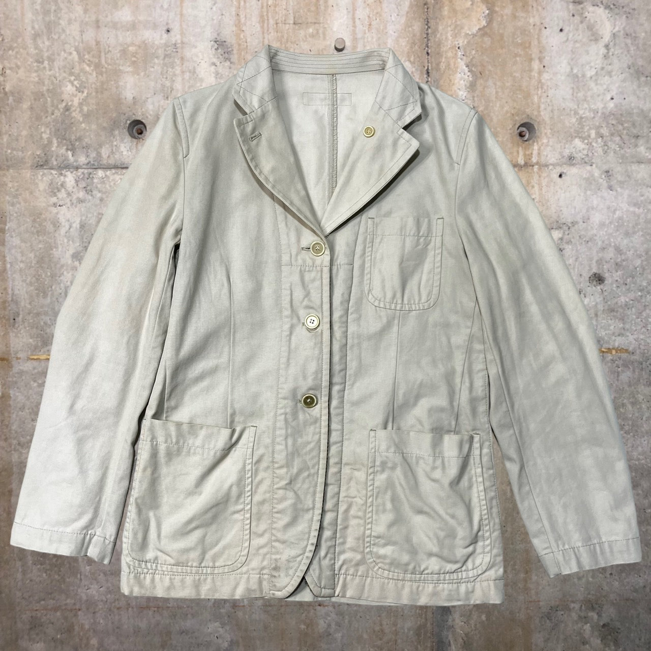 COMME des GARCONS SHIRT(コムデギャルソンシャツ) 90~00's pile tweed switching reversible cotton jacket/パイルツイード切替リバーシブルコットンジャケット/90~00年代/ヴィンテージ 表記切れ アイボリー×ブルー×オレンジ×ブラウン 品質表示タグ切り取り