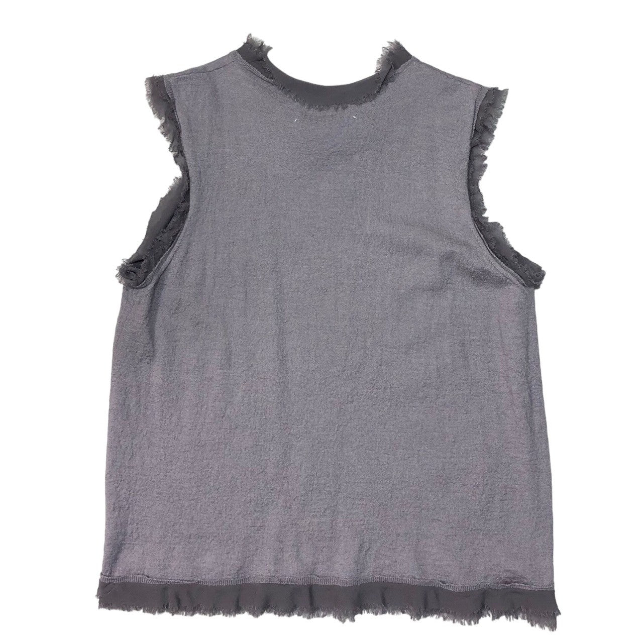 MAISON MARGIELA(メゾンマルジェラ) 18SS sleeveless wool knit sew フリンジ ノースリーブ ウール ニット カットソー S51HS0645 XL パープル