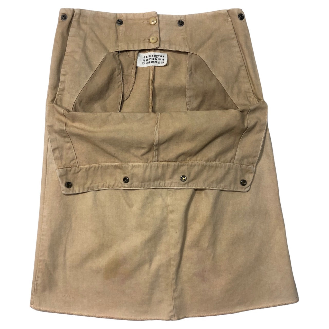 Martin Margiela 6(マルタンマルジェラシックス) 02SS~04AW waist snap button skirt/ウエストスナップボタンコットンスカート 832N10392557 40(Lサイズ程度) ベージュ 初期 本人期