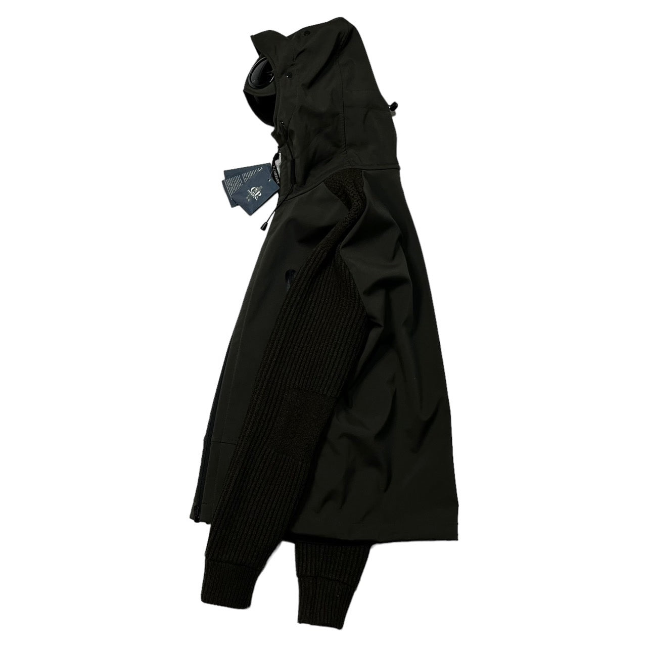 C.P.COMPANY(シーピーカンパニー) 00's Knit switching goggle jacket / ニット 切替 ゴーグル ジャケット パーカー 16WCPUM07003 44(S程度) ブラウン Y2K 止水ジップ テック
