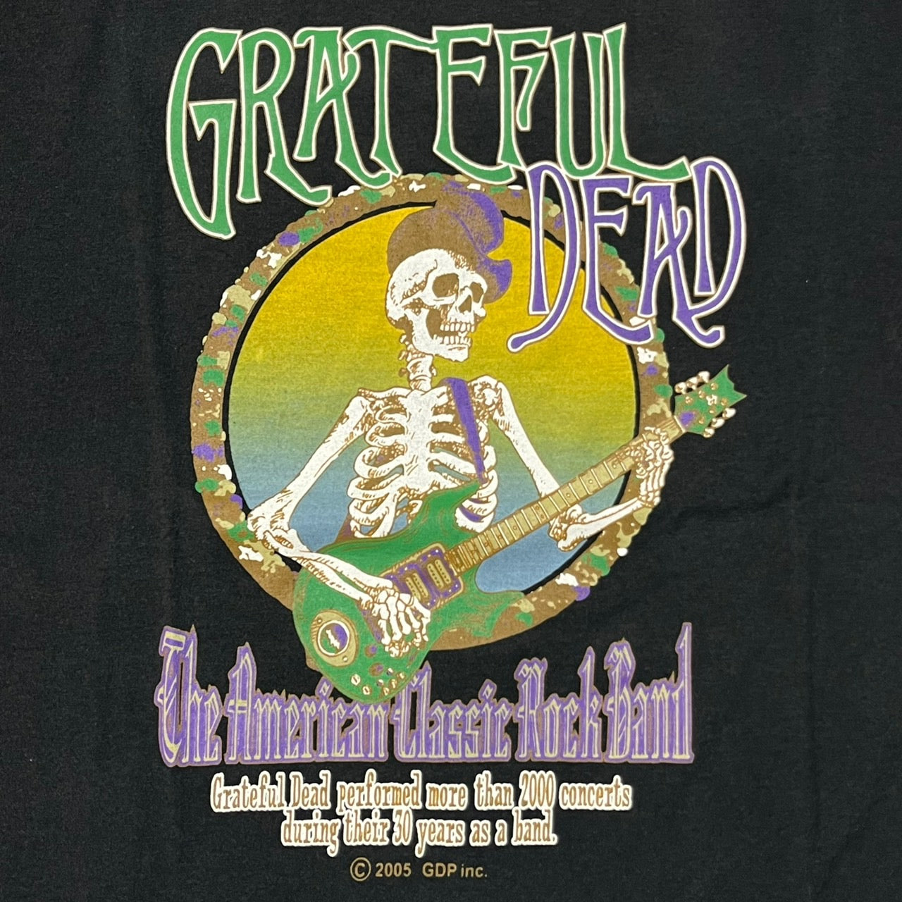 Grateful Dead(グレイトフルデッド) 00's skull band tee/バンドTシャツ/プリント/半袖/ヴィンテージ M ブラック ©2005 GDP inc. アメリカロックバンド