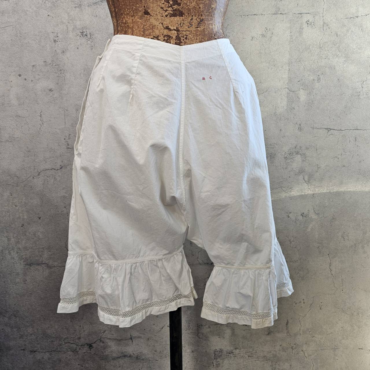 Euro Vintage(ヨーロッパヴィンテージ) Rain drops_10'~20's french cotton drawers shorts/フレンチコットンドロワーズハーフパンツ 表記なし(Sサイズ程度) ホワイト