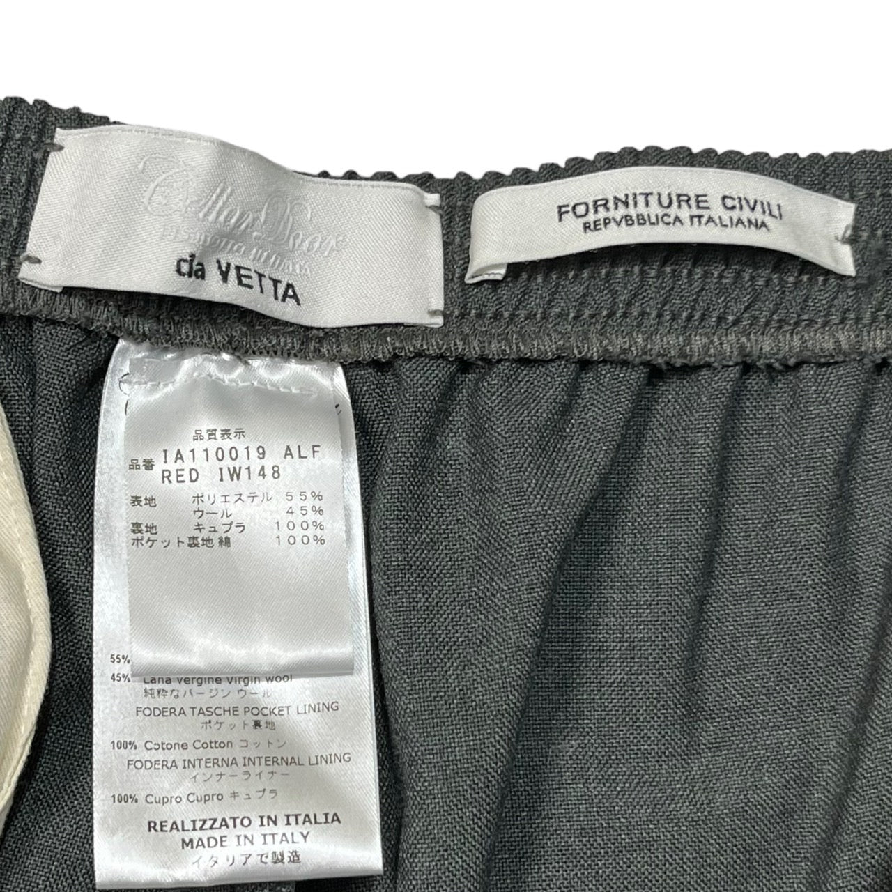 CELLAR DOOR(セラドール) センタープレスウールイージーパンツ/スラックス IA110019 52(XLサイズ程度) グレー イタリア製