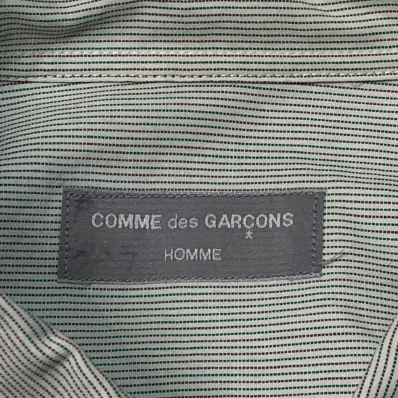 COMME des GARCONS HOMME(コムデギャルソンオム) 80's striped sleeve cotton overshirt ストライプ スリーブ コットン オーバー シャツ 川久保玲 本人期 80年代 HB-100370 SIZE表記なし(FREE) グリーン×ブルー AD1986
