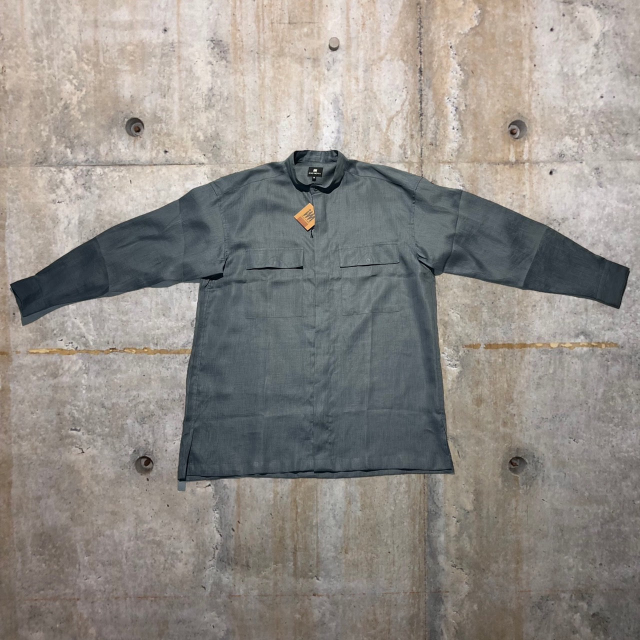 ISSEY MIYAKE(イッセイミヤケ) 90's 2ポケットバンドカラーシャツ I67712-B M ネイビー デッドストック