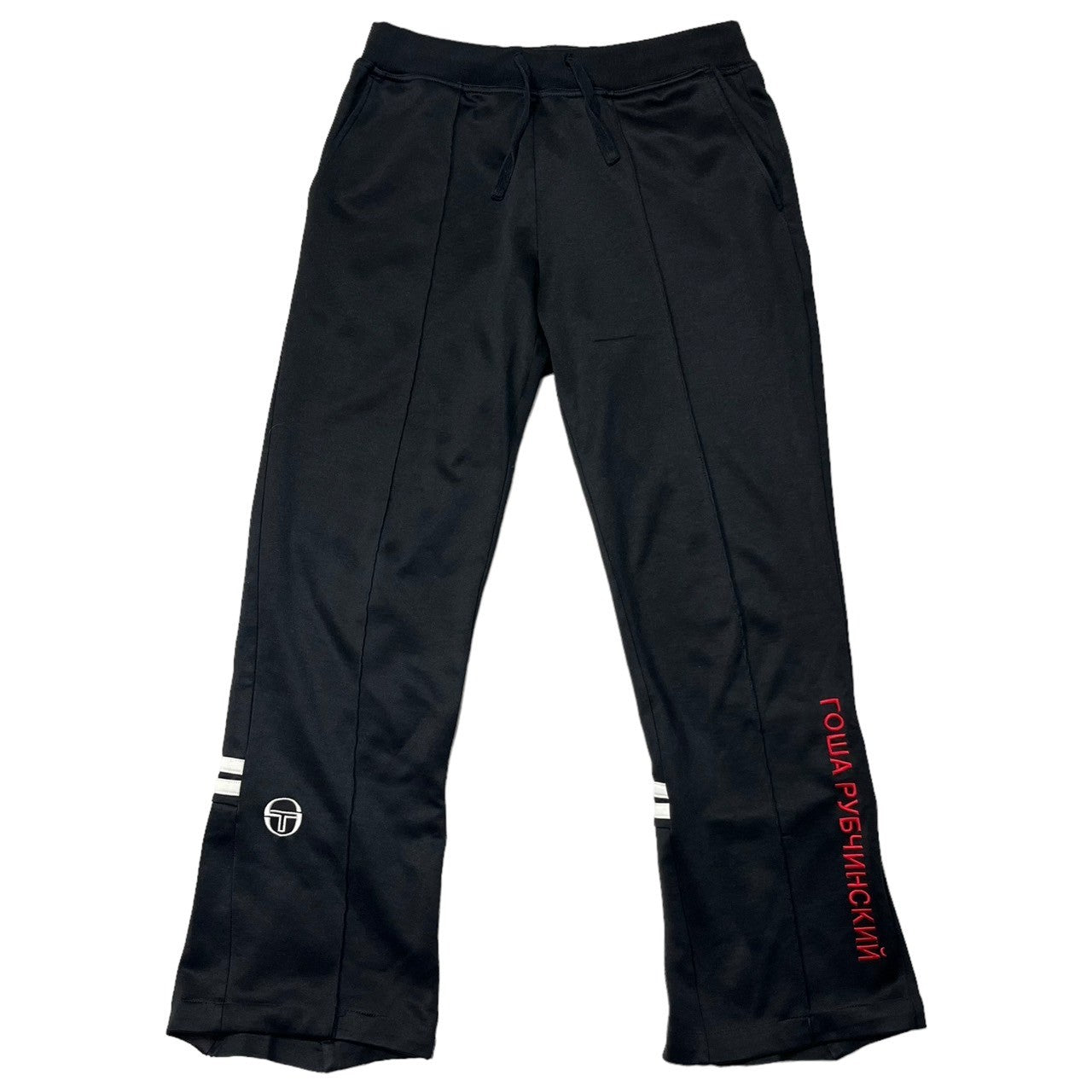 Gosha Rubchinskiy×Sergio Tacchini (ゴーシャラブチンスキー×セルジオタッキーニ) 17SS track pants トラック パンツ ジャージ 刺繍 サイドジップ ロゴ 5514-343-0248 M ブラック