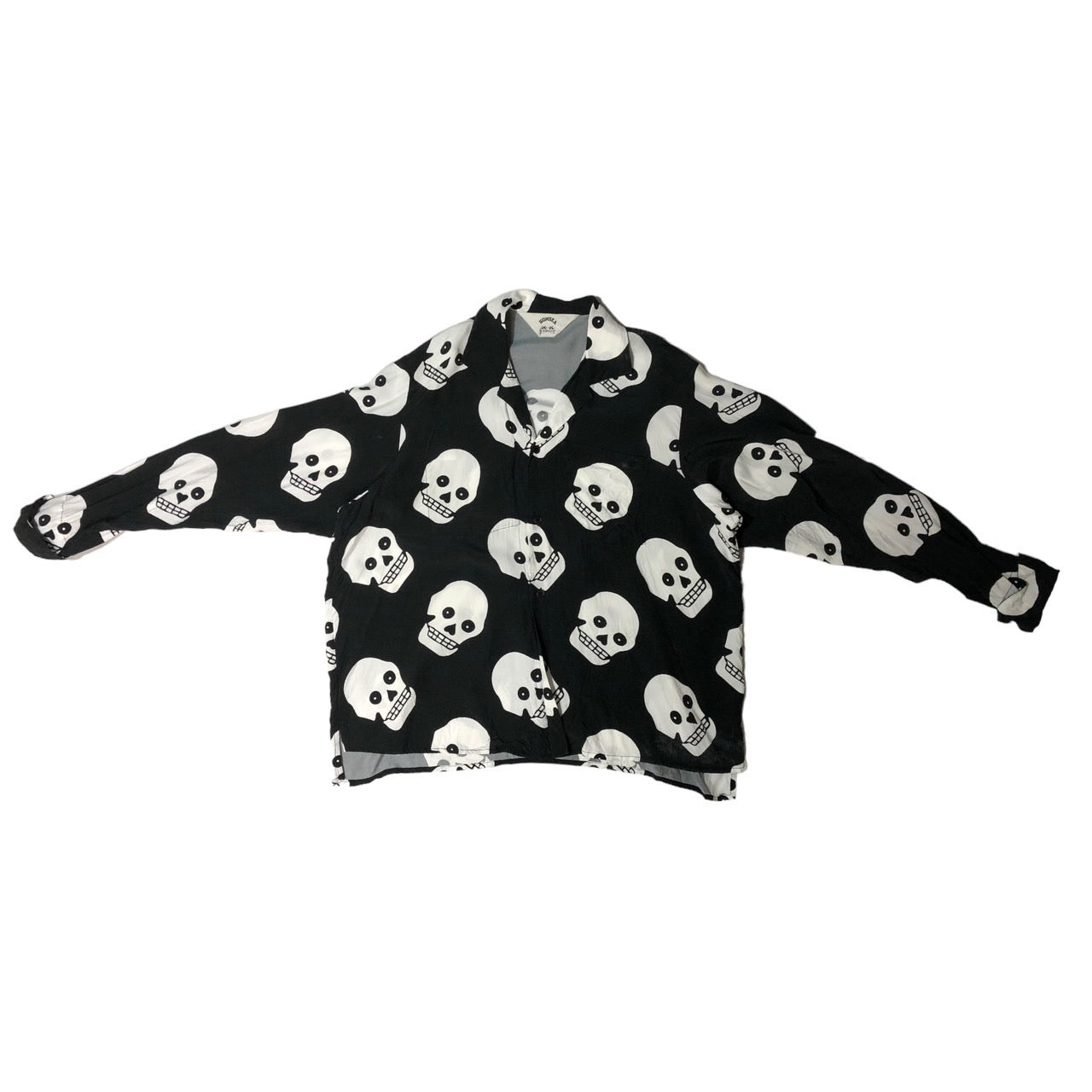 SUNSEA(サンシー) 19SS KEEF'S GIGOLO SHIRT キーフズジゴロシャツ スカル ドクロ 19S13 SIZE 2(M) ブラック×ホワイト 擦れキズ有