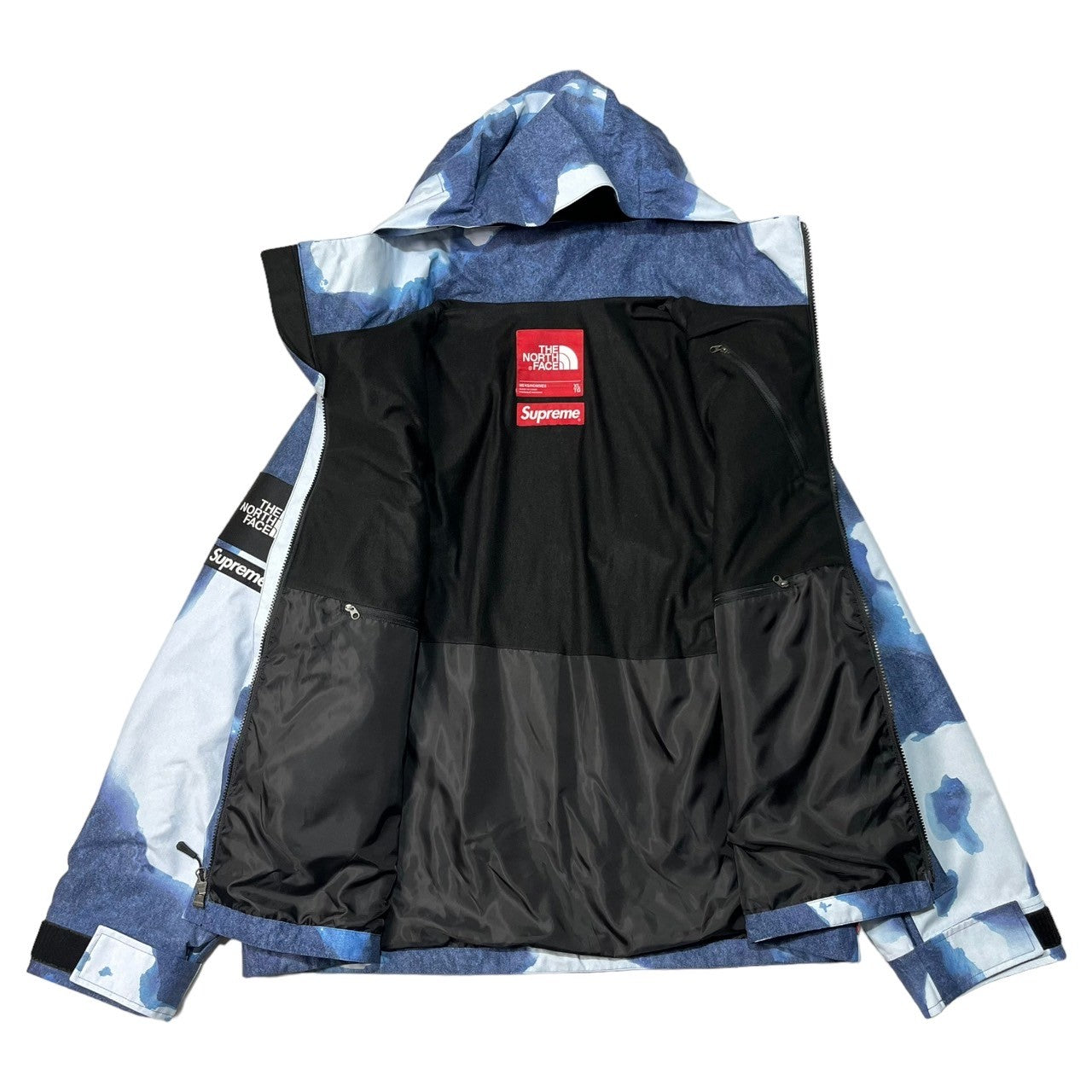 SUPREME×THE NORTH FACE(シュプリーム×ザノースフェイス) 21AW Bleached Denim Print Mountain Jacket ブリーチド デニム マウンテン ジャケット マウンテンパーカー NP52100I XL スカイブルー