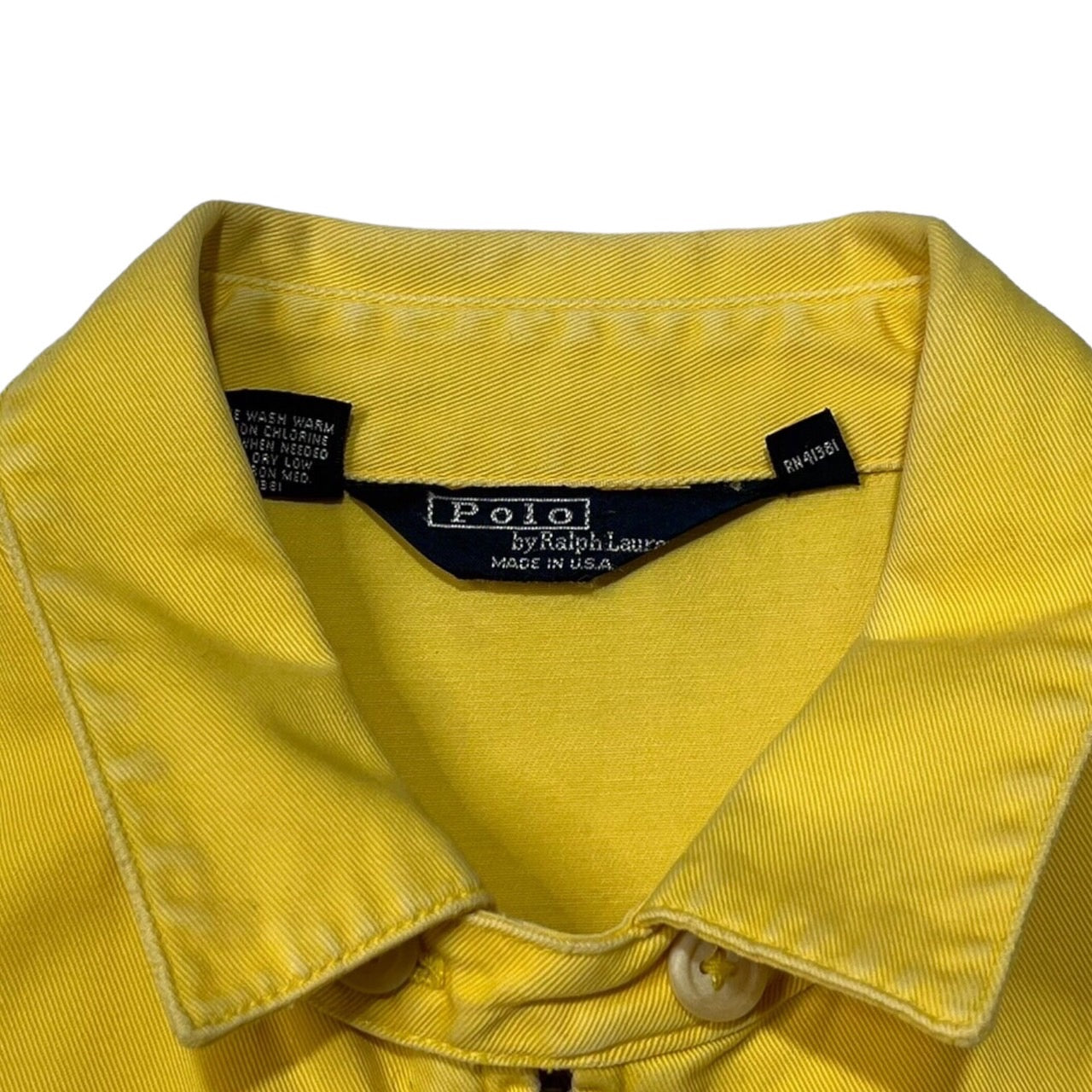 POLO RALPH LAUREN(ポロラルフローレン) 90’s ロゴ刺繍スイングトップ/ヴィンテージジャケット/ブルゾン M イエロー USA製